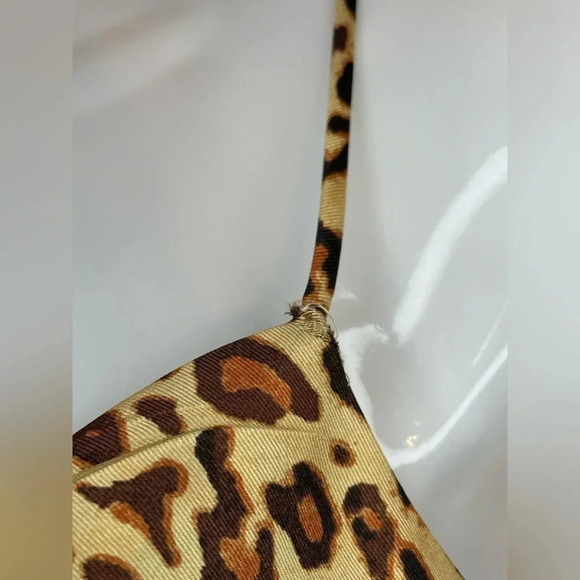 Zara Leopard Print Draped Neckline Camisole Tank Top  Size XS Mob Wife - Picture 9 of 9